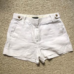 White Linen J. Crew Nautical Shorts